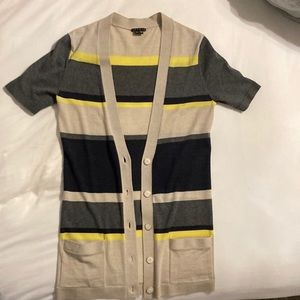 Long multicolor theory sweater, short sleeve